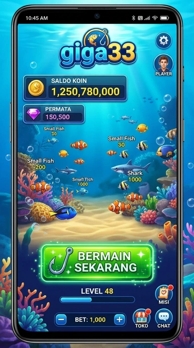 Tampilan aplikasi giga33 yang sederhana dan modern.
